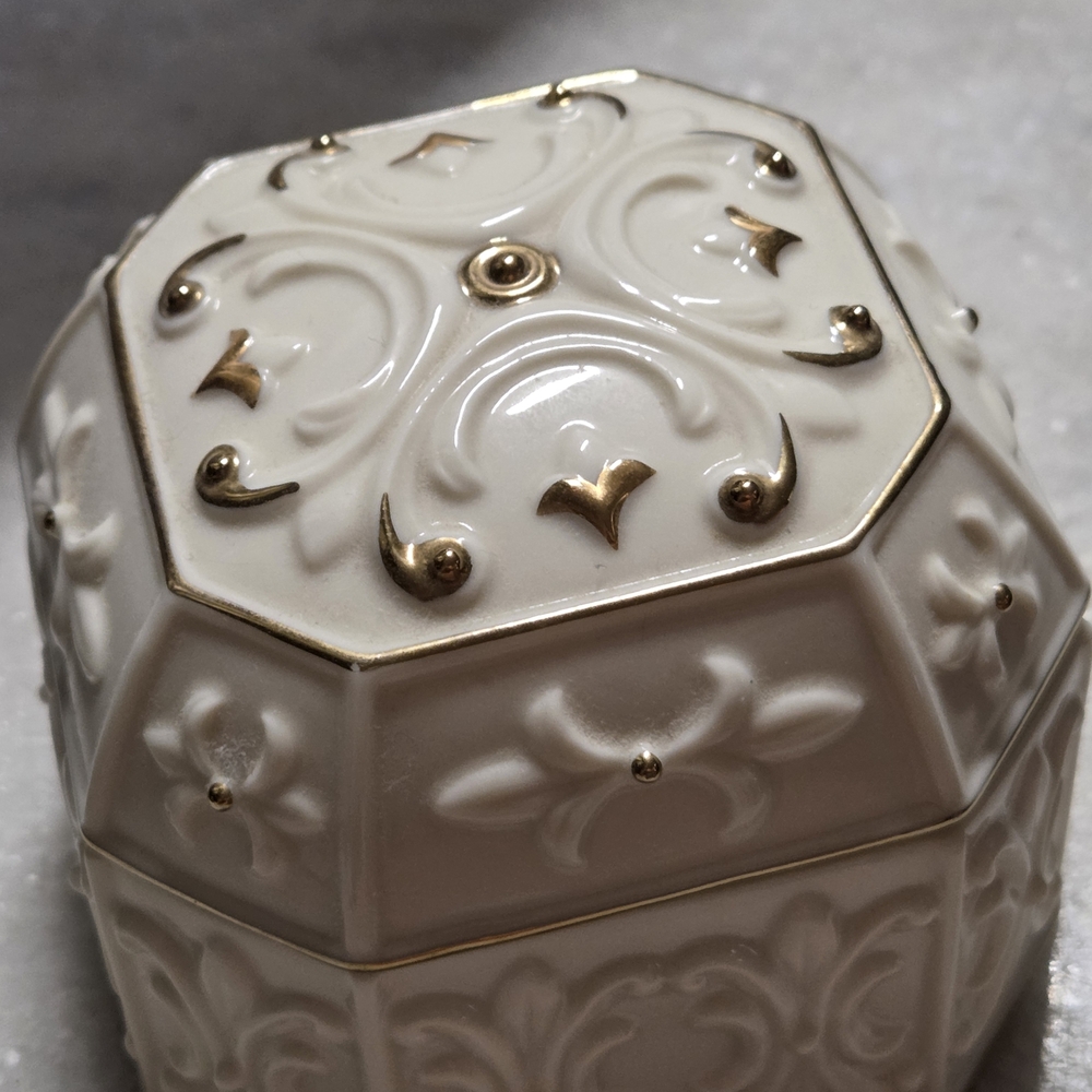 Elegant Cream and Gold Decorative Box Hidden Compartment